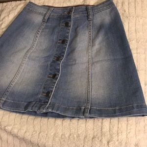 Cello jean button up skirt